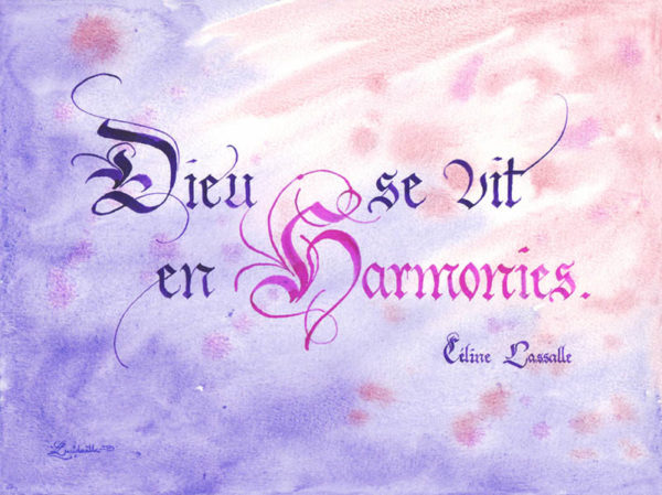 calligraphie Dieu-Harmonies