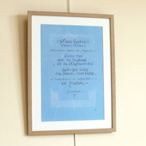 Original calligraphie prière Marie