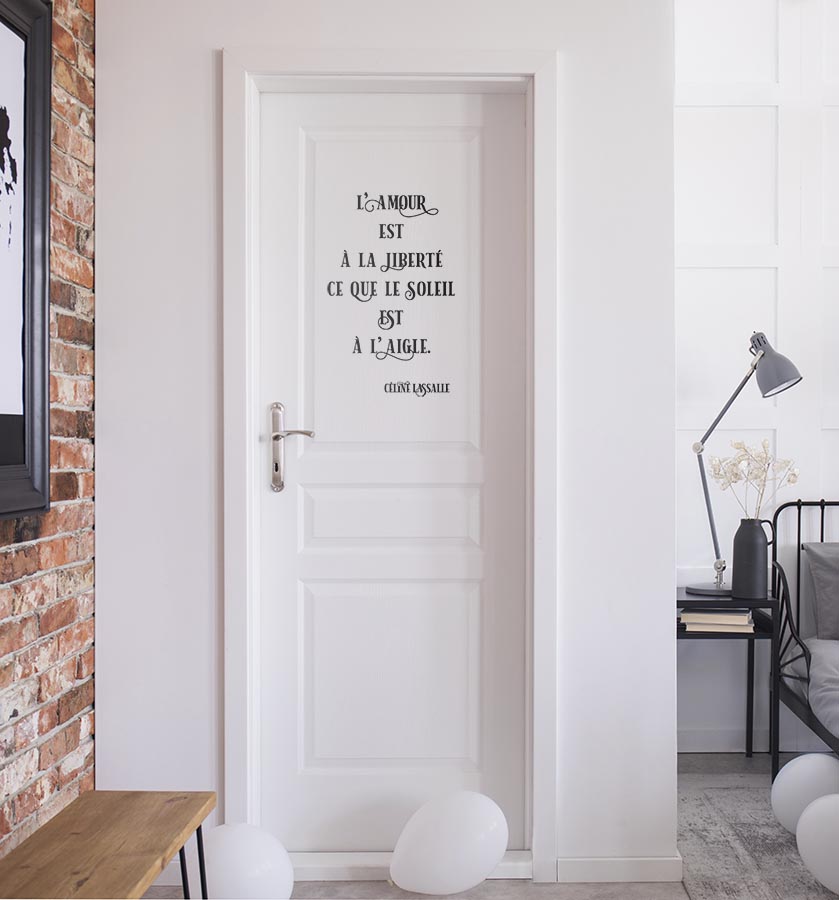Citation autocollant mural porte